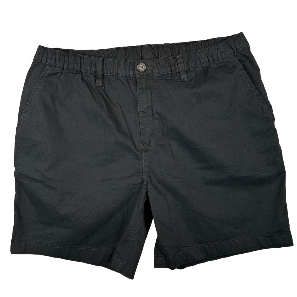 Chubbies Everywear Shorts Mens XXL Black Elastic Waist Stretch Cotton 7" Inseam
